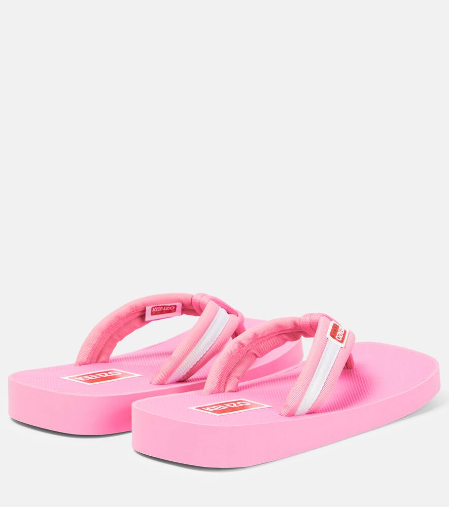 Kenzo Logo striped thong sandals