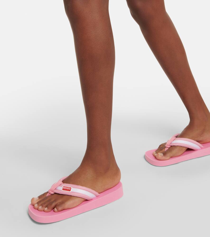 Kenzo Logo striped thong sandals