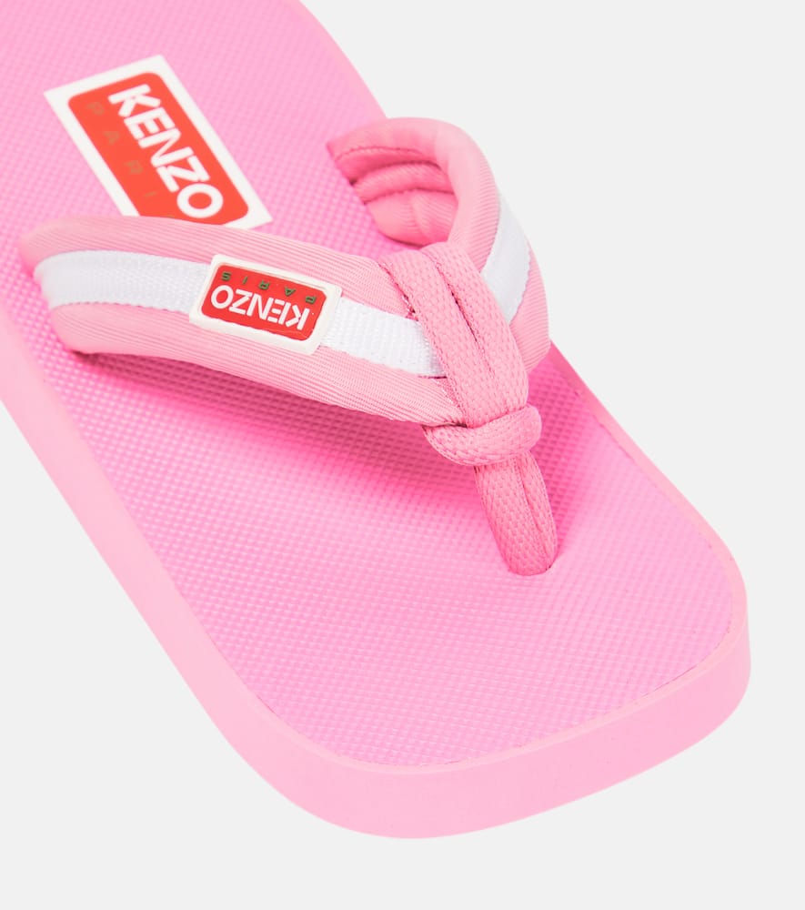 Kenzo Logo striped thong sandals