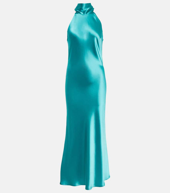Galvan Sienna satin midi dress