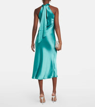 Galvan Sienna satin midi dress