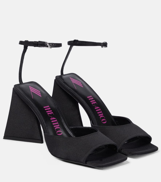 The Attico Piper satin slingback sandals