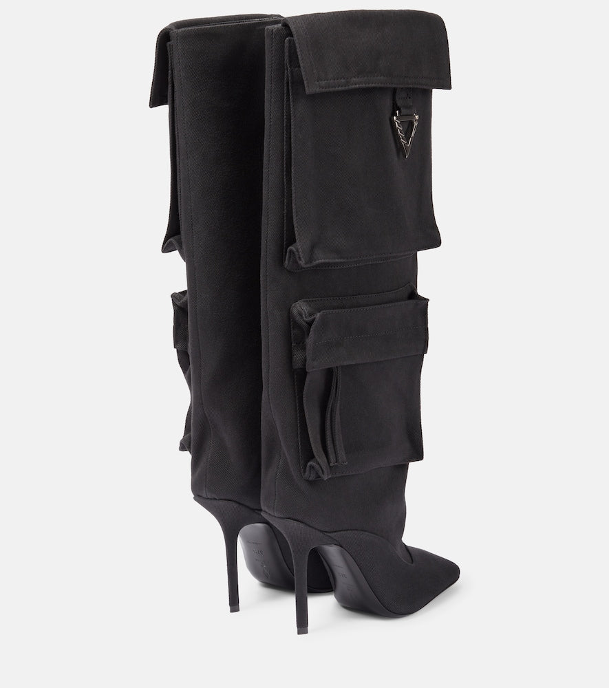 The Attico Sienna canvas knee-high boots