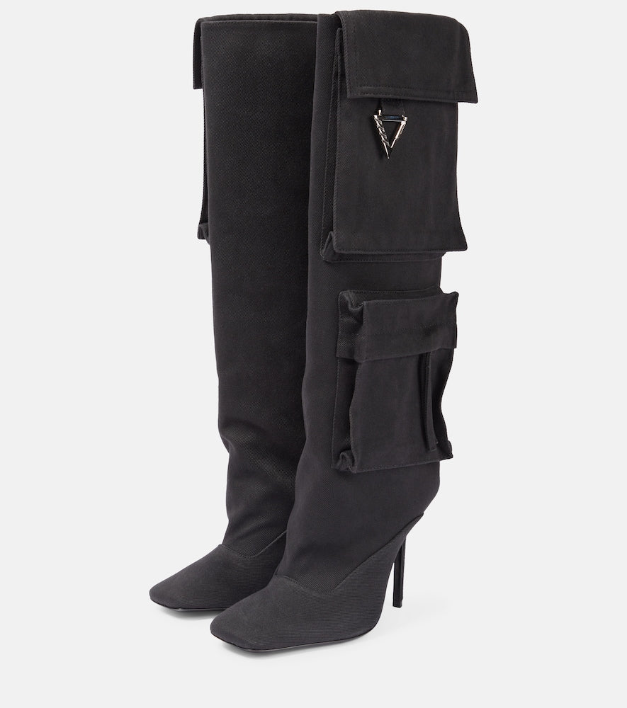 The Attico Sienna canvas knee-high boots
