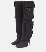 The Attico Sienna canvas knee-high boots