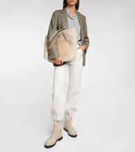 Loro Piana Sesia Large shearling tote bag