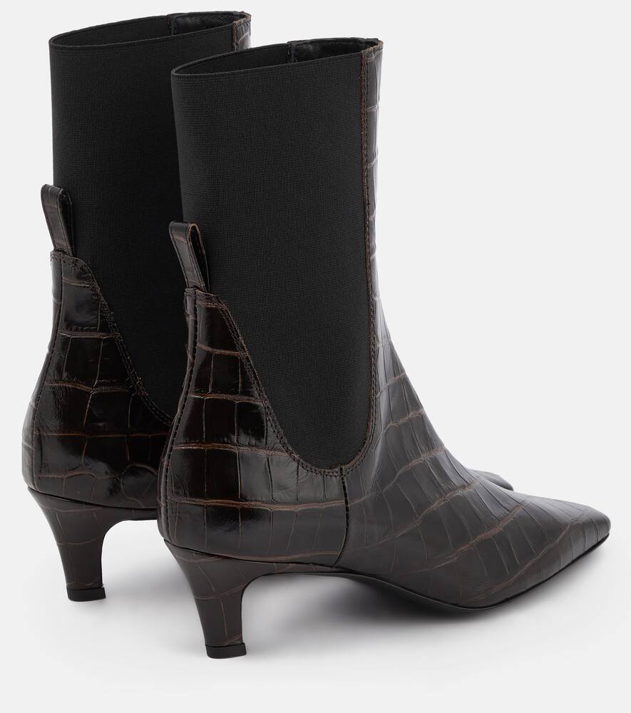 Toteme Croc-effect leather ankle boots