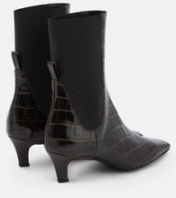 Toteme Croc-effect leather ankle boots