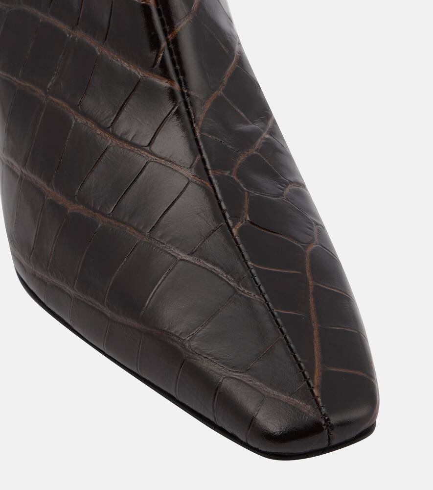 Toteme Croc-effect leather ankle boots