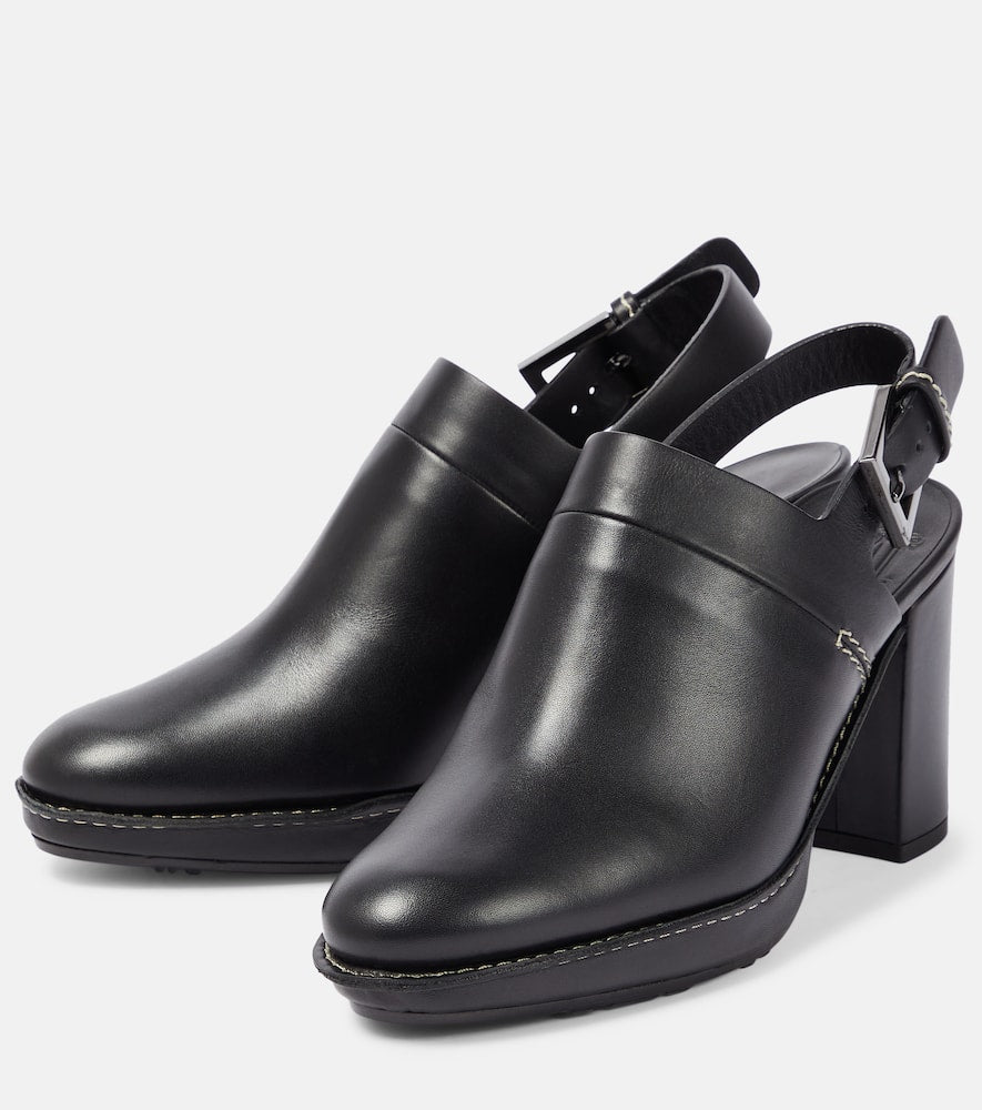 Max Mara Clos leather slingback pumps