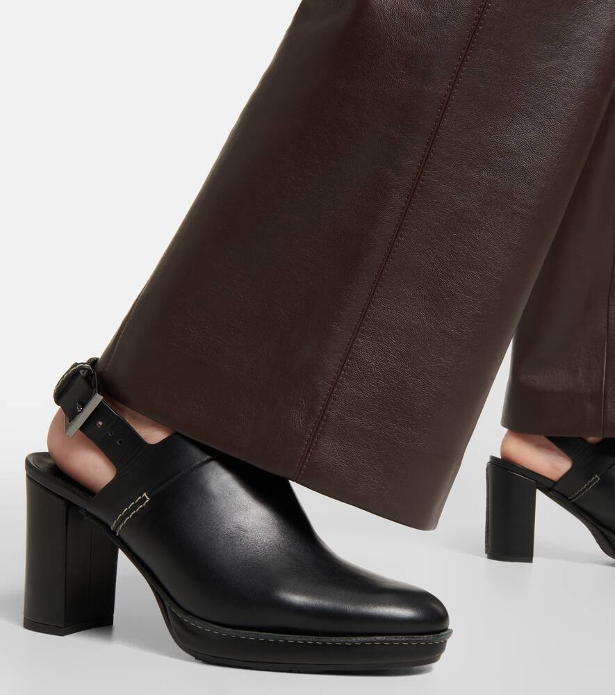 Max Mara Clos leather slingback pumps