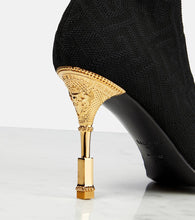 Balmain Moneta monogram mesh over-the-knee boots