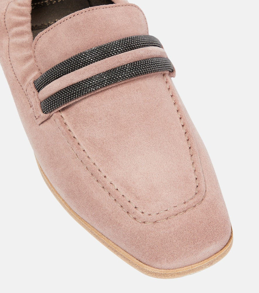 Brunello Cucinelli Embellished suede loafers