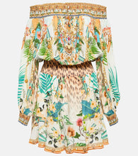 Camilla Off-the-shoulder silk minidress
