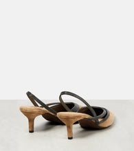 Brunello Cucinelli City embellished suede slingback pumps
