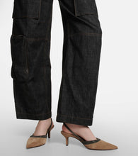 Brunello Cucinelli City embellished suede slingback pumps
