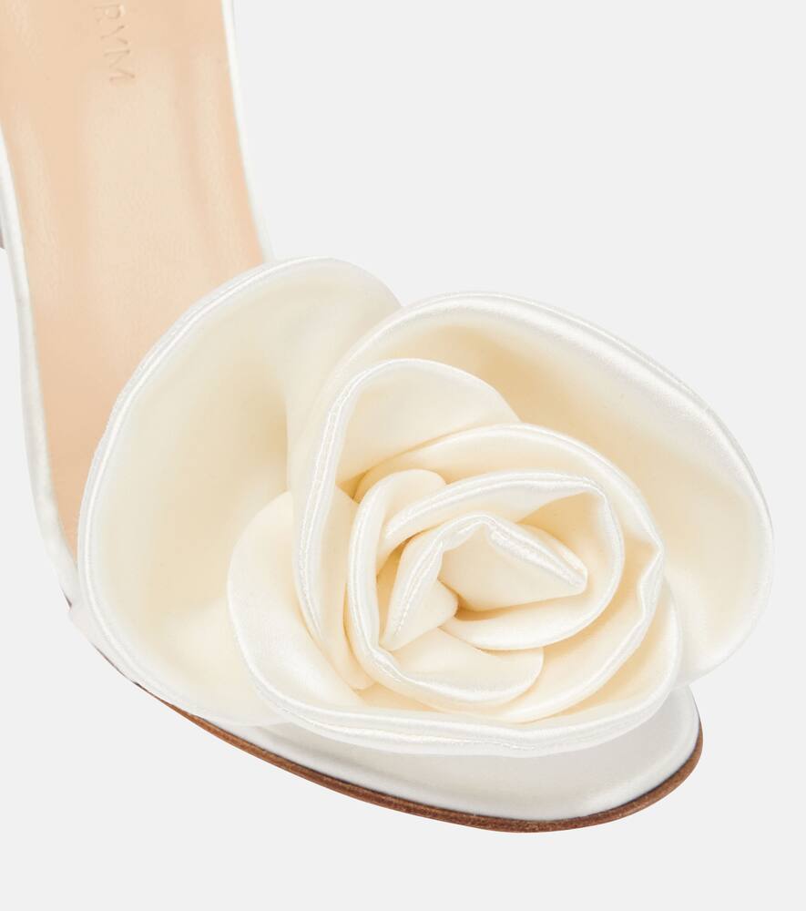 Magda Butrym Floral-appliqu√É¬© satin sandals