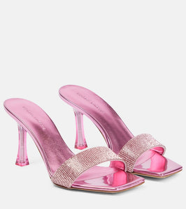 Magda Butrym Embellished leather-trimmed PVC mules