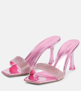 Magda Butrym Embellished leather-trimmed PVC mules
