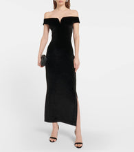Nanushka Lucy off-shoulder velvet maxi dress