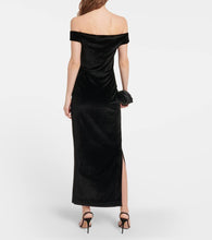 Nanushka Lucy off-shoulder velvet maxi dress