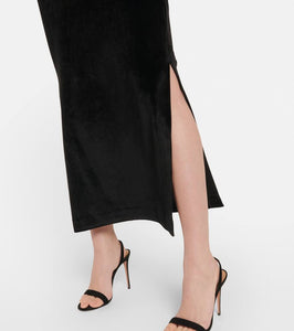 Nanushka Lucy off-shoulder velvet maxi dress