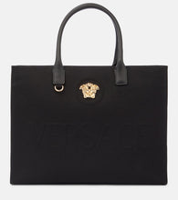 Versace La Medusa cotton canvas tote bag. Shop Versace Tote Bags for women now.