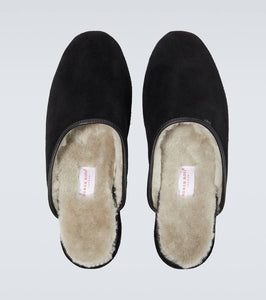 Derek Rose Douglas suede and shearling slippers