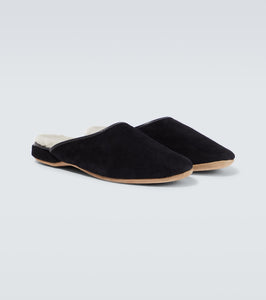 Derek Rose Douglas suede and shearling slippers