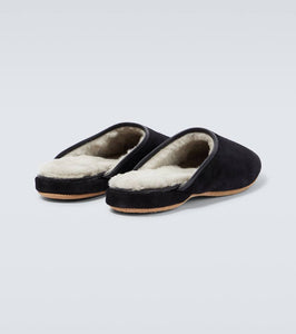Derek Rose Douglas suede and shearling slippers