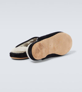 Derek Rose Douglas suede and shearling slippers