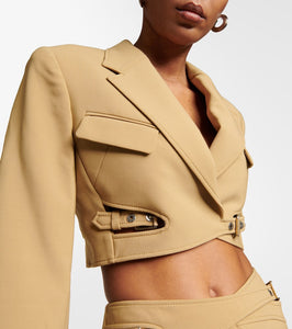 Dion Lee Interlock belted cropped blazer