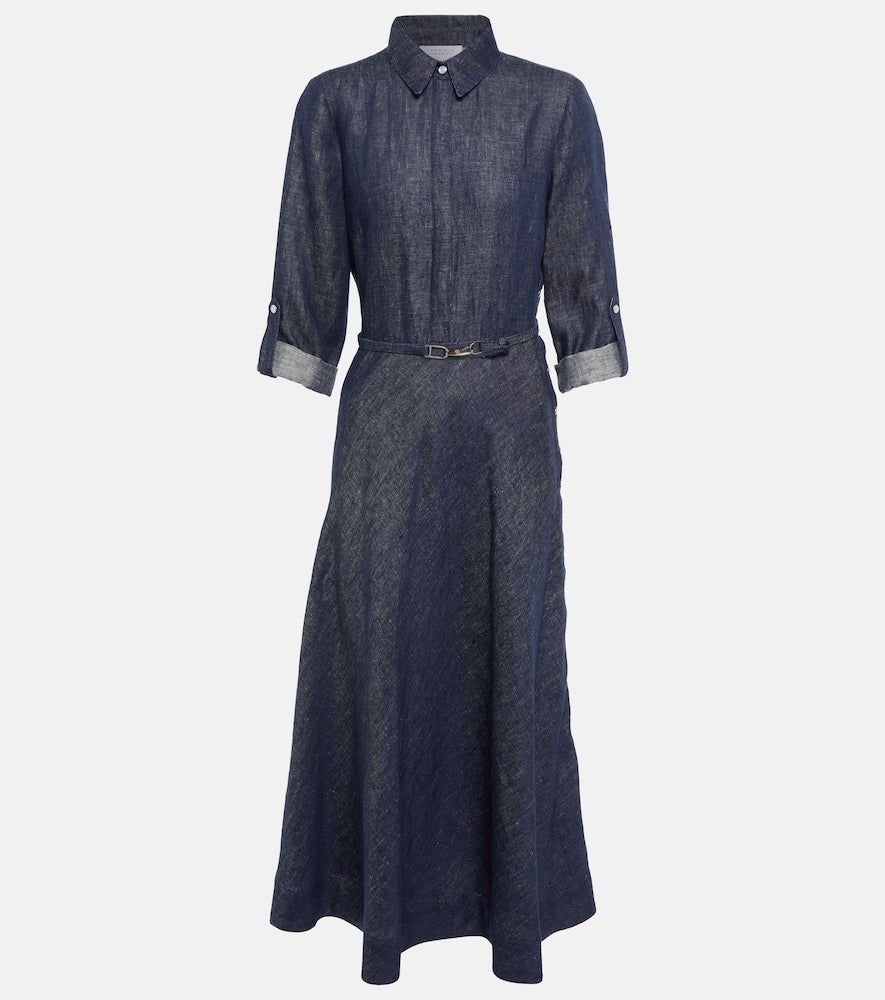 Gabriela Hearst Marley denim midi dress. Gabriela Hearst Marley 牛仔中长连衣裙