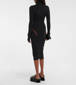 Jean Paul Gaultier Cutout wool-blend sweater dress