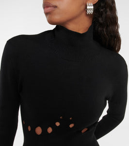 Jean Paul Gaultier Cutout wool-blend sweater dress