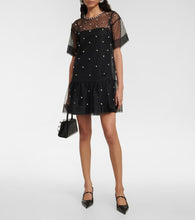 REDValentino Embellished point d√¢¬Ä¬ôesprit tulle minidress