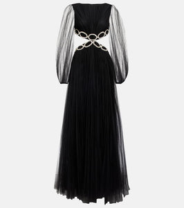 Valentino Embellished cutout tulle gown