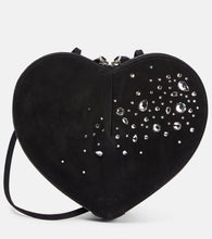 Alaia Le C√Ö¬ìur embellished suede shoulder bag. Shop Alaia Shoulder Bags for women now.