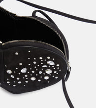 Alaia Le C√Ö¬ìur embellished suede shoulder bag