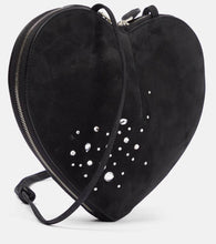 Alaia Le C√Ö¬ìur embellished suede shoulder bag