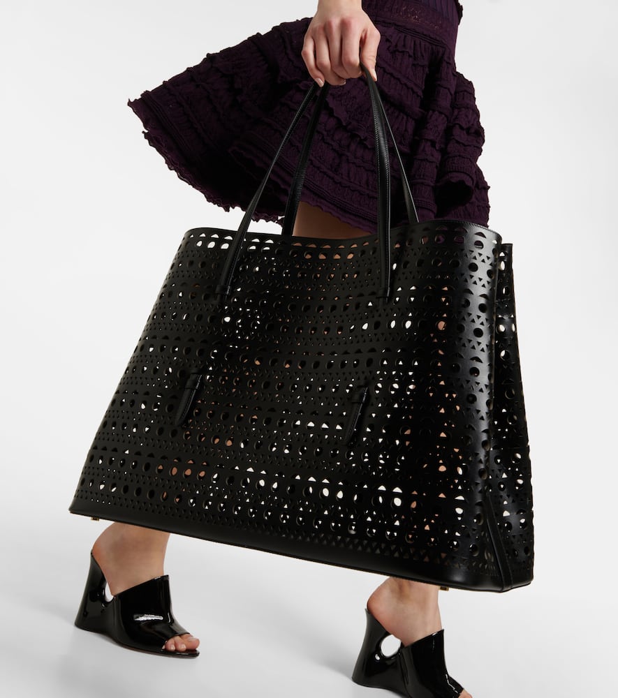 Alaia Mina 50 Large leather tote bag