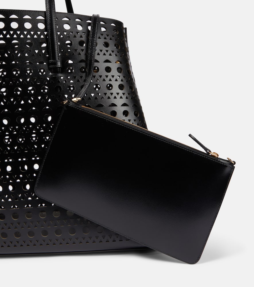 Alaia Mina 50 Large leather tote bag