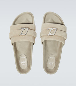 Christian Louboutin Embellished suede slides