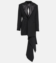 Alaia Asymmetrical wool blazer minidress