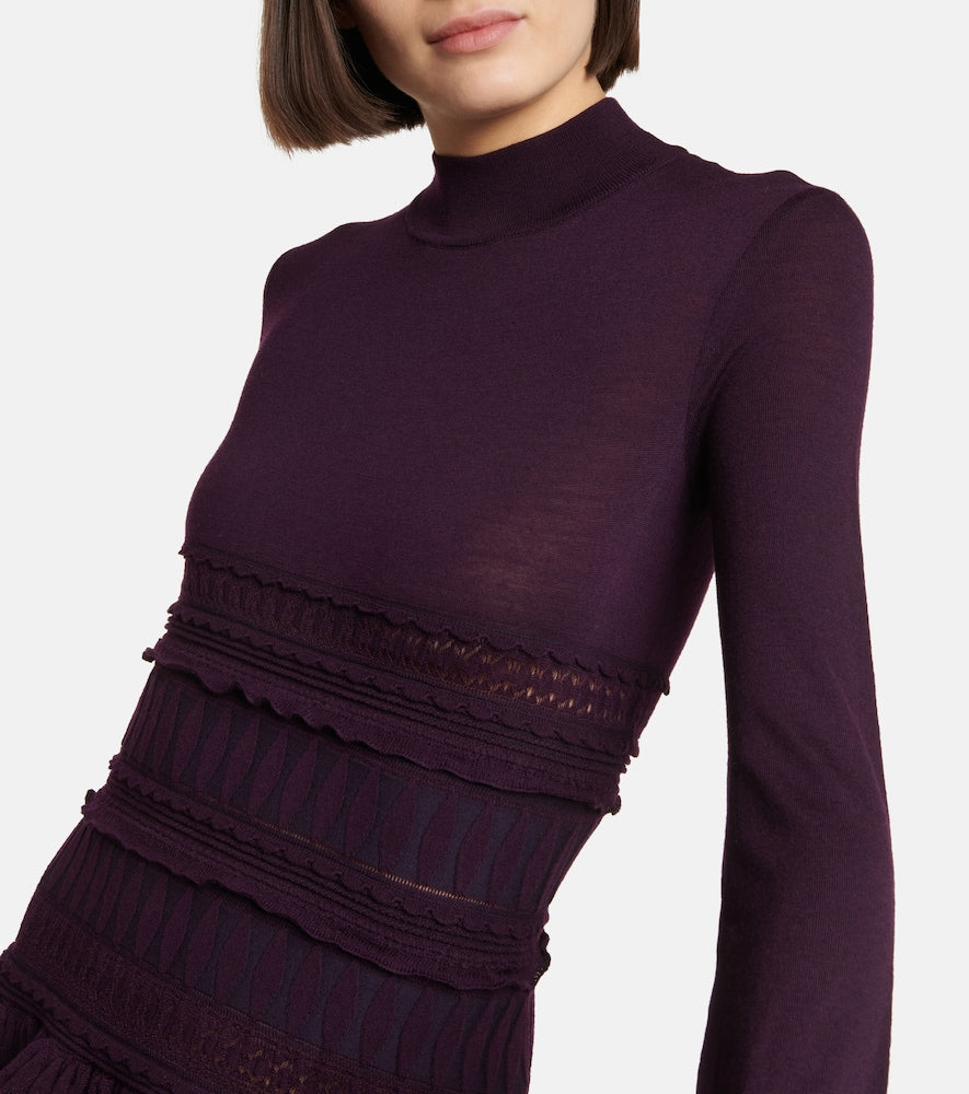 Alaia Ruffle virgin wool minidress