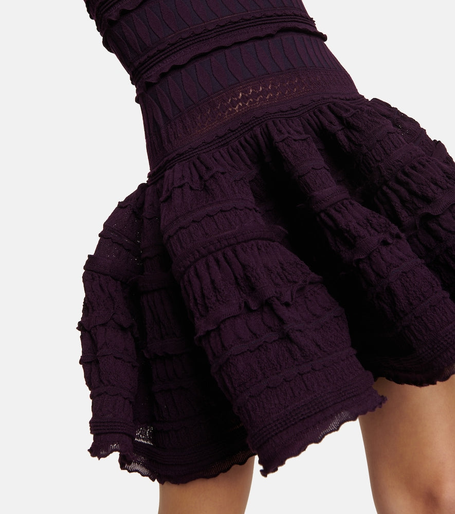 Alaia Ruffle virgin wool minidress