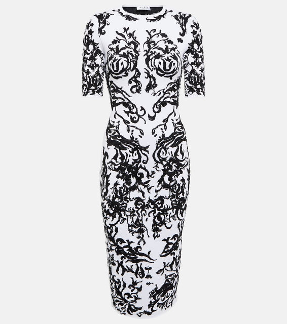 Alaia Printed midi dress