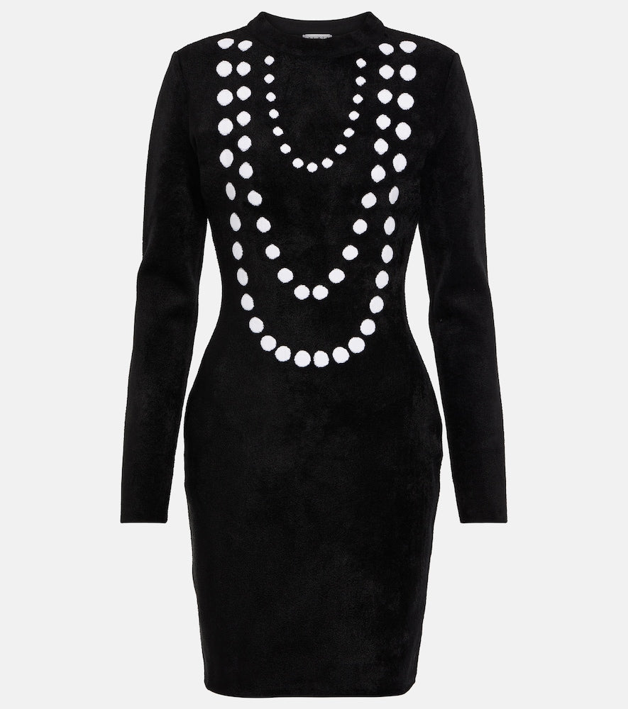 Alaia Jacquard wool-blend minidress. Alaia 提花羊毛混纺迷你连衣裙