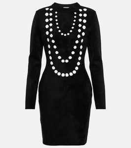 Alaia Jacquard wool-blend minidress