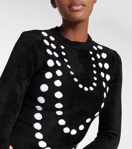 Alaia Jacquard wool-blend minidress